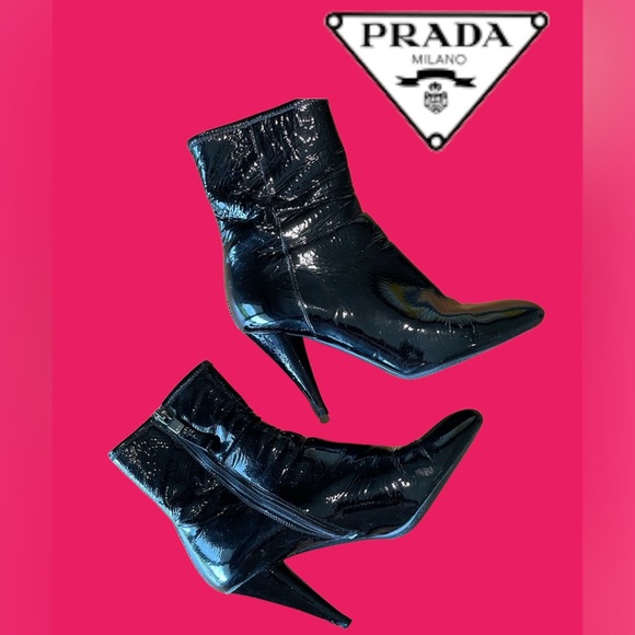 Vintage 90s PRADA Leather boots - Picture 1 of 6